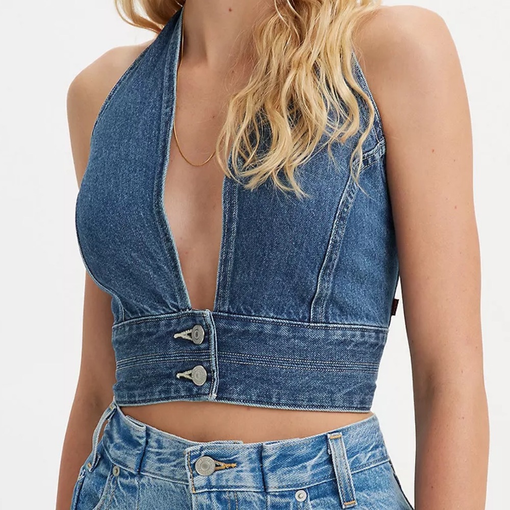 Levis denim Daisy halter top